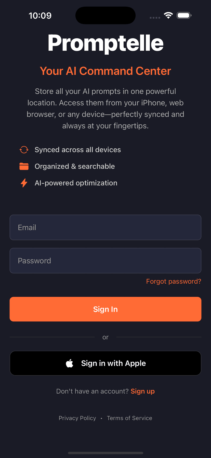 Promptelle App Screenshot
